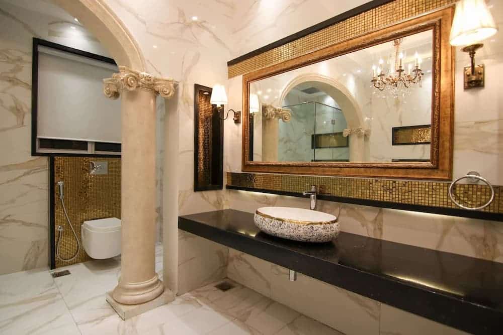 golden white bathroom