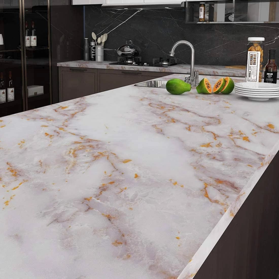 white gold marble countertops